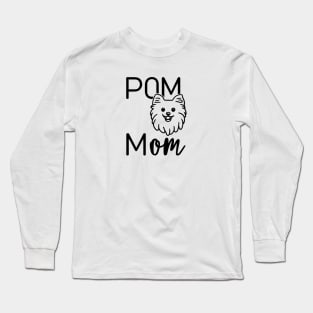 Pom Mom Pomeranian Line Art Design Long Sleeve T-Shirt